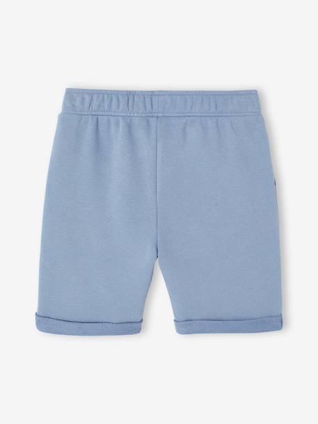 Bermuda garçon en molleton bleu chambray+marine grisé+noix de pécan - vertbaudet enfant 