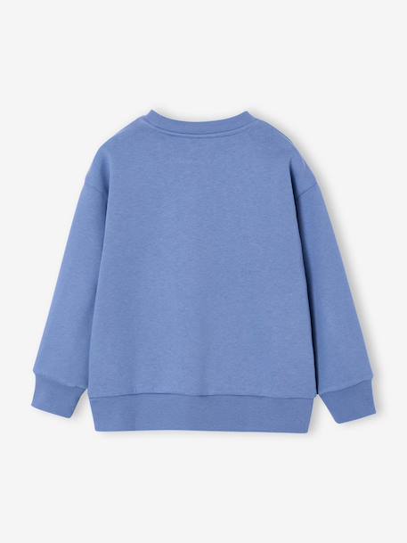 Sweat garçon col rond rayures graphiques blanc chiné+bleu grisé - vertbaudet enfant 