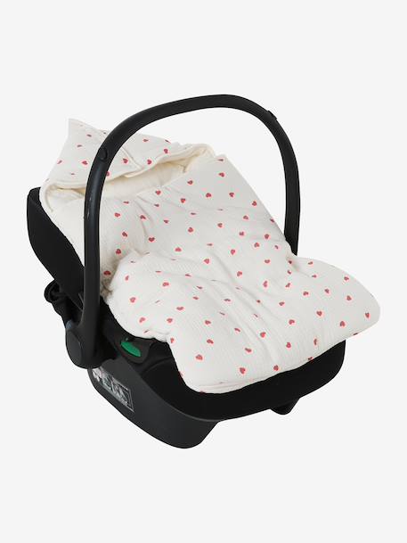 Nid d'ange enveloppant en coton beige imprimé+blanc+bleu glacier+bleu grisé+imprimé grenier+vanille - vertbaudet enfant 