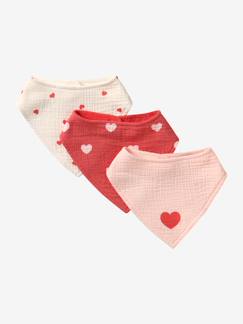 -Lot 3 bavoirs bandanas en gaze de coton