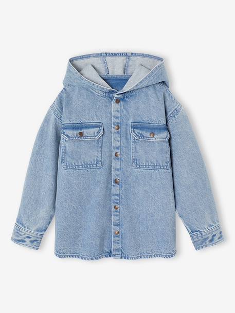 Hemd voor jongens in denim double stone - vertbaudet enfant 