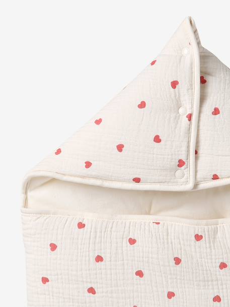 Nid d'ange enveloppant en coton beige imprimé+blanc+bleu glacier+bleu grisé+imprimé grenier+vanille - vertbaudet enfant 