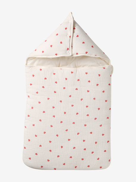 Nid d'ange enveloppant en coton beige imprimé+blanc+bleu glacier+bleu grisé+imprimé grenier+vanille - vertbaudet enfant 
