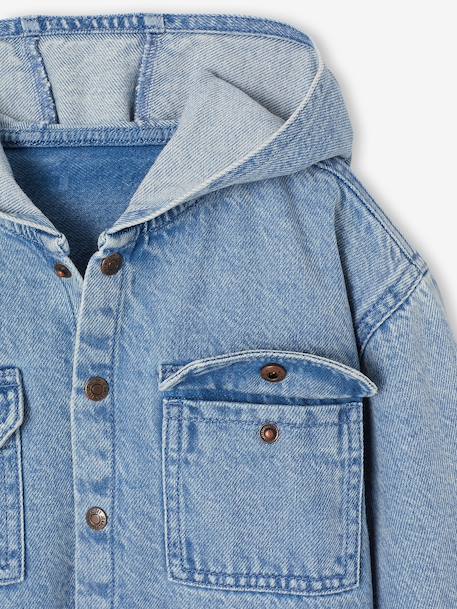 Hemd voor jongens in denim double stone - vertbaudet enfant 