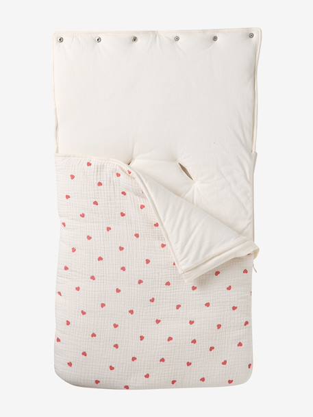 Nid d'ange enveloppant en coton beige imprimé+blanc+bleu glacier+bleu grisé+imprimé grenier+vanille - vertbaudet enfant 