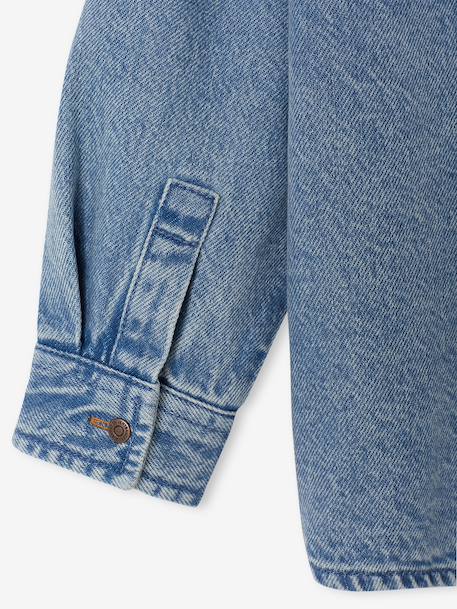 Hemd voor jongens in denim double stone - vertbaudet enfant 