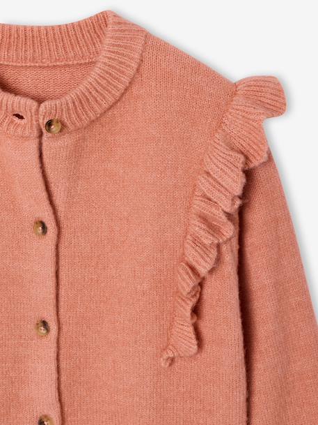Gilet fille volants fantaisie bronze+rose poudré - vertbaudet enfant 