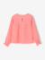 Blouse fille à volant en gaze de coton corail+écru - vertbaudet enfant 