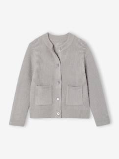 -Gilet fille maille fine mousseuse