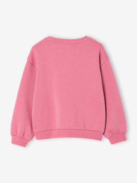Basic meisjessweater met motief antraciet+donkerpaars+koraal+paars+pioenroos+salie+vanille - vertbaudet enfant 