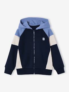 -Sweat zippé garçon capuche coloblock