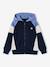 Sweat zippé garçon capuche coloblock bleu moyen+bordeaux+gris chiné+ocre+vert - vertbaudet enfant 