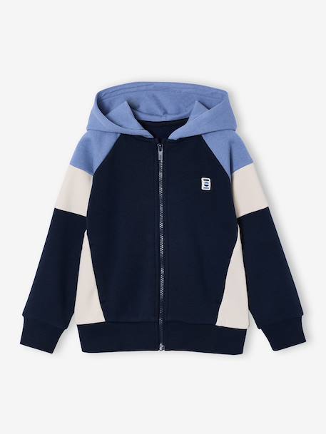 Garçon-Sweat zippé garçon capuche coloblock