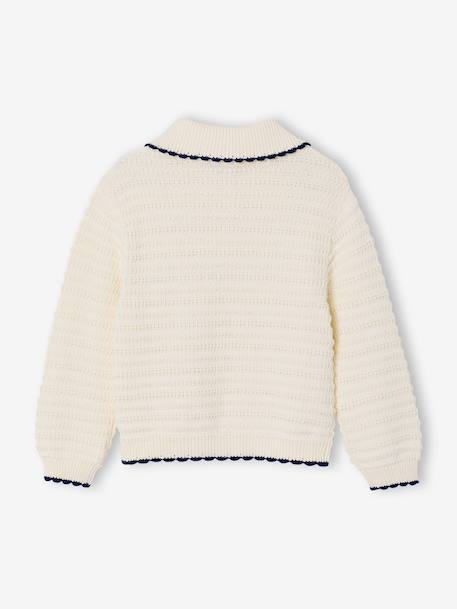 Pull fille en maille fantaisie écru - vertbaudet enfant 