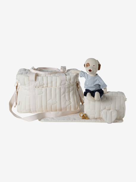 24-uurs tas MAMA TEDDY cappuccino+ecru+wit+wit, bedrukt - vertbaudet enfant 