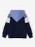 Sweat zippé garçon capuche coloblock bleu moyen+bordeaux+gris chiné+ocre+vert - vertbaudet enfant 