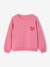 Basic meisjessweater met motief antraciet+donkerpaars+koraal+paars+pioenroos+salie+vanille - vertbaudet enfant 