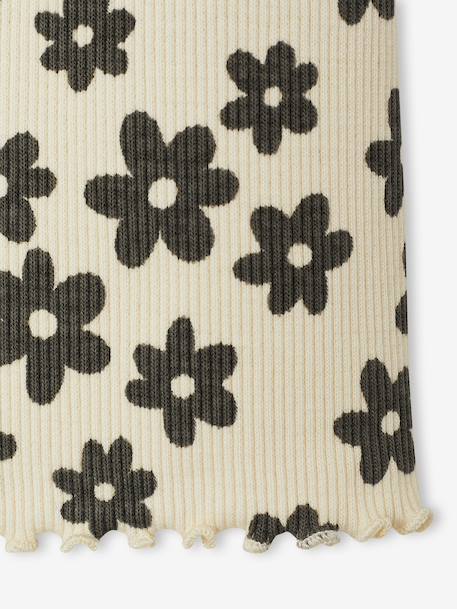 Meisjes legging in ribgebreide stof beige+ecru+wit, bedrukt - vertbaudet enfant 