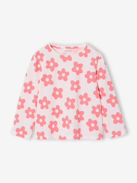 Lot de 3 t-shirts fille fantaisie manches longues anthracite+bleu grisé+écru+indigo+mauve+rose - vertbaudet enfant 