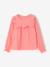 Blouse fille à volant en gaze de coton corail+écru - vertbaudet enfant 