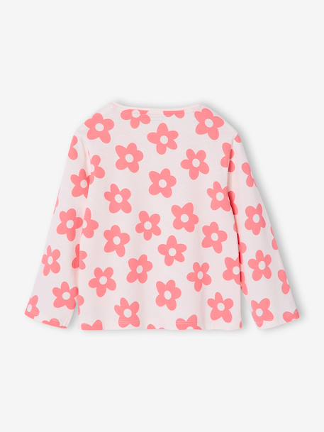 Set van 3 BASICS meisjesshirts met lange mouwen antraciet+ecru+grijsblauw+indigoblauw+rozen+zachtpaars - vertbaudet enfant 