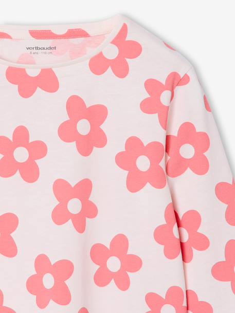 Set van 3 BASICS meisjesshirts met lange mouwen antraciet+ecru+grijsblauw+indigoblauw+rozen+zachtpaars - vertbaudet enfant 