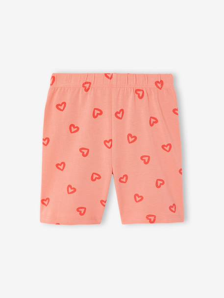 Set van 2 fietsshorts voor meisjes beige+koraal - vertbaudet enfant 