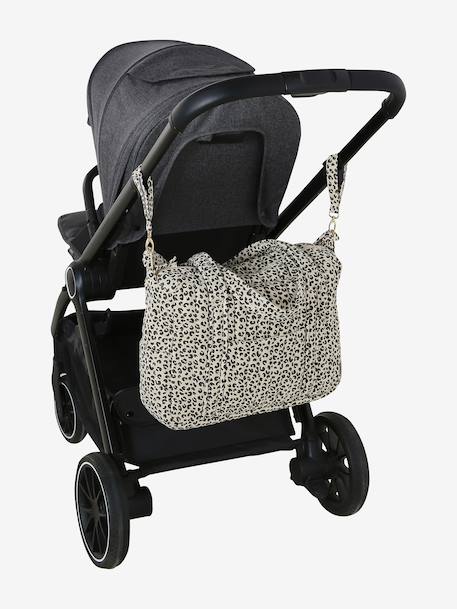 Luiertas van katoenen hydrofiel JOIOSA beige, bedrukt+brons+ecru+nachtblauw - vertbaudet enfant 