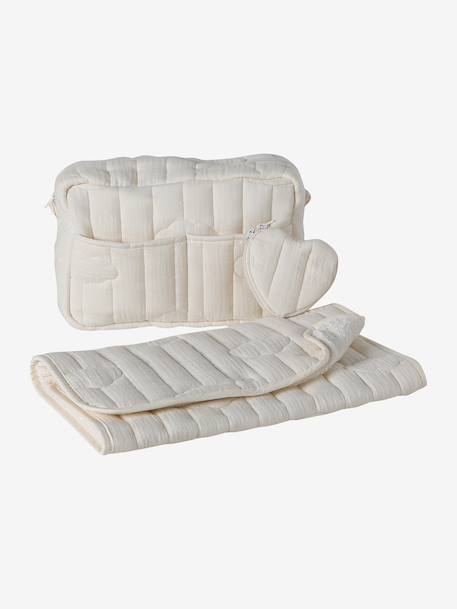 24-uurs tas MAMA TEDDY cappuccino+ecru+wit+wit, bedrukt - vertbaudet enfant 