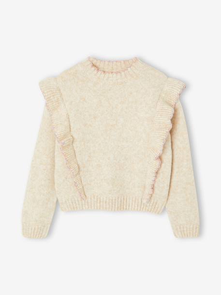Pull fille en maille écru - vertbaudet enfant 