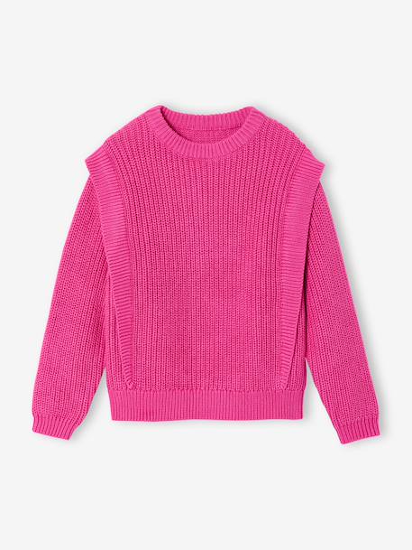 Pull fille volant épaule pivoine - vertbaudet enfant 