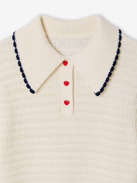Pull fille en maille fantaisie écru - vertbaudet enfant 