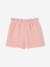 Short paperbag fille en twill rose poudré - vertbaudet enfant 