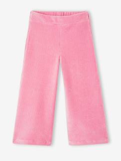 -Pantalon fille large en velours 