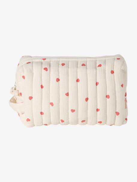 Etui Mama katoenen gaas beige, bedrukt+ecru+hazelnoot+wit - vertbaudet enfant 