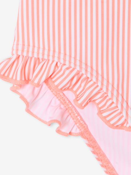 Maillot de bain fille 2 pièces rayé corail - vertbaudet enfant 