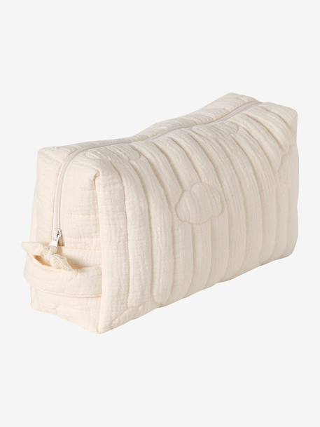 Etui Mama katoenen gaas beige, bedrukt+hazelnoot+wit - vertbaudet enfant 