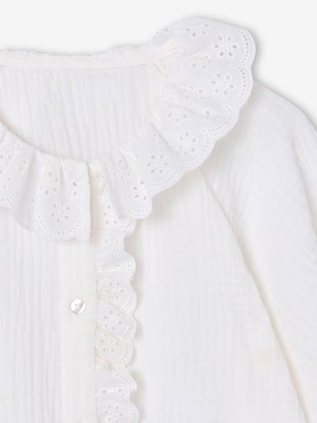 Chemise fille broderie anglaise écru - vertbaudet enfant 