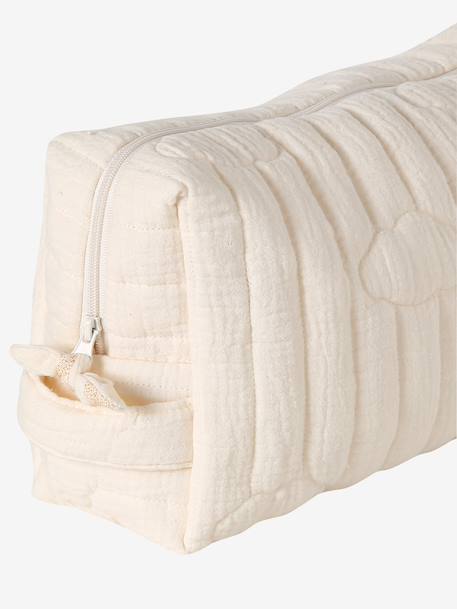 Etui Mama katoenen gaas beige, bedrukt+hazelnoot+wit - vertbaudet enfant 