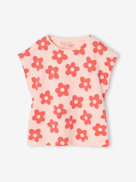 Set van 3 Basics meisjesshirts met korte mouwen bleekblauw+roze (poederkleur) - vertbaudet enfant 