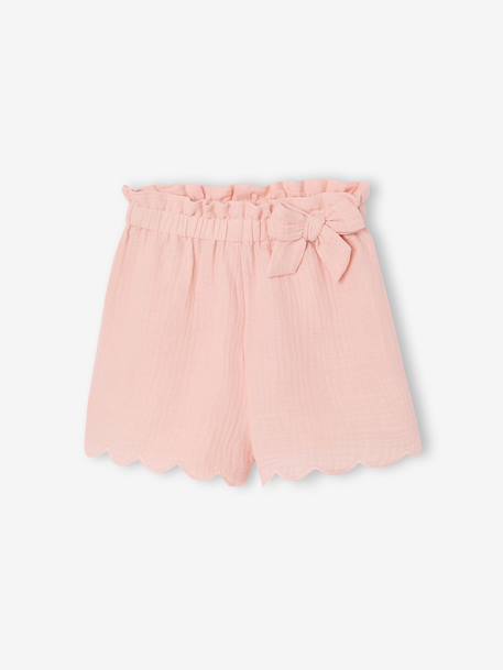 Fille-Short-Short fille volanté en gaze de coton