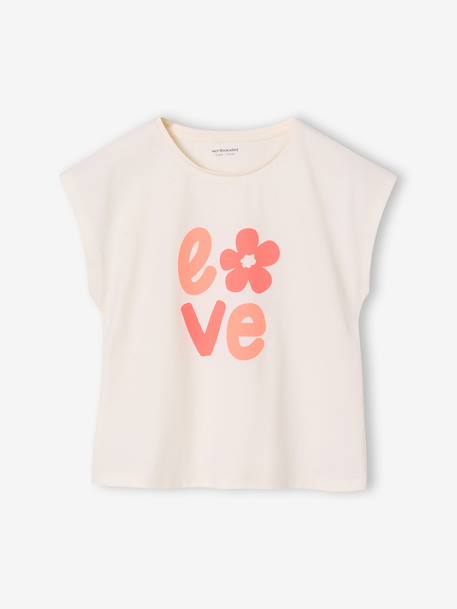 Set van 3 Basics meisjesshirts met korte mouwen bleekblauw+roze (poederkleur) - vertbaudet enfant 