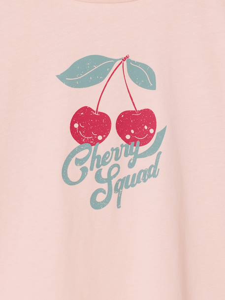 T-shirt BASICS met lange mouwen voor meisjes ecru+lichtroze - vertbaudet enfant 