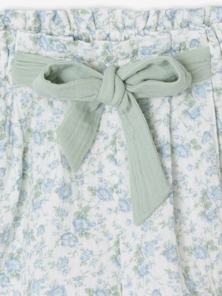 Short en gaze de coton fille bleu clair+blush - vertbaudet enfant 