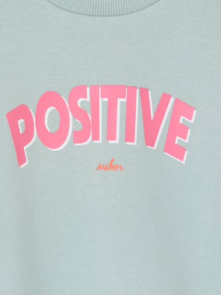 Sweat fille message positif rose pâle+vert d'eau - vertbaudet enfant 