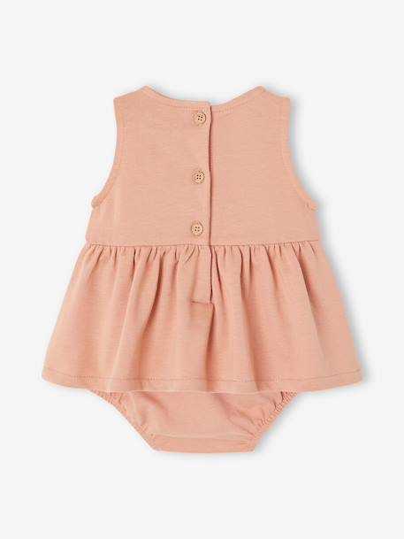 Jurk baby geboorte met geïntegreerde body oudroze - vertbaudet enfant 