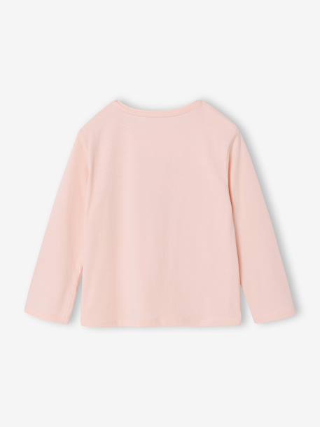 T-shirt fille imprimé manches longues écru+rose pâle - vertbaudet enfant 
