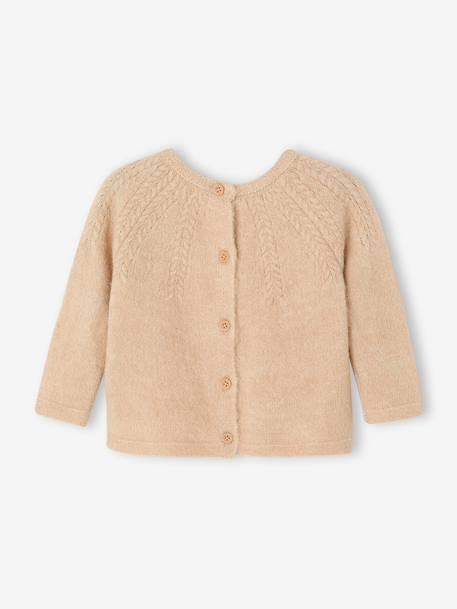 Pull bébé fille maille ajourée beige chiné - vertbaudet enfant 