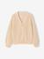 Gilet fille en côte perlée rose+vanille - vertbaudet enfant 