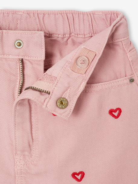 Short fille brodé bleu moyen+rose+vert sauge - vertbaudet enfant 
